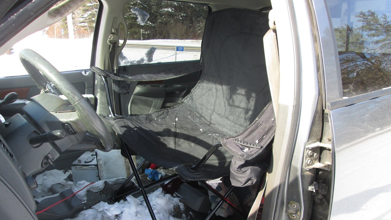 Wisconsin police catch pickup driver in camping chair behind the wheel