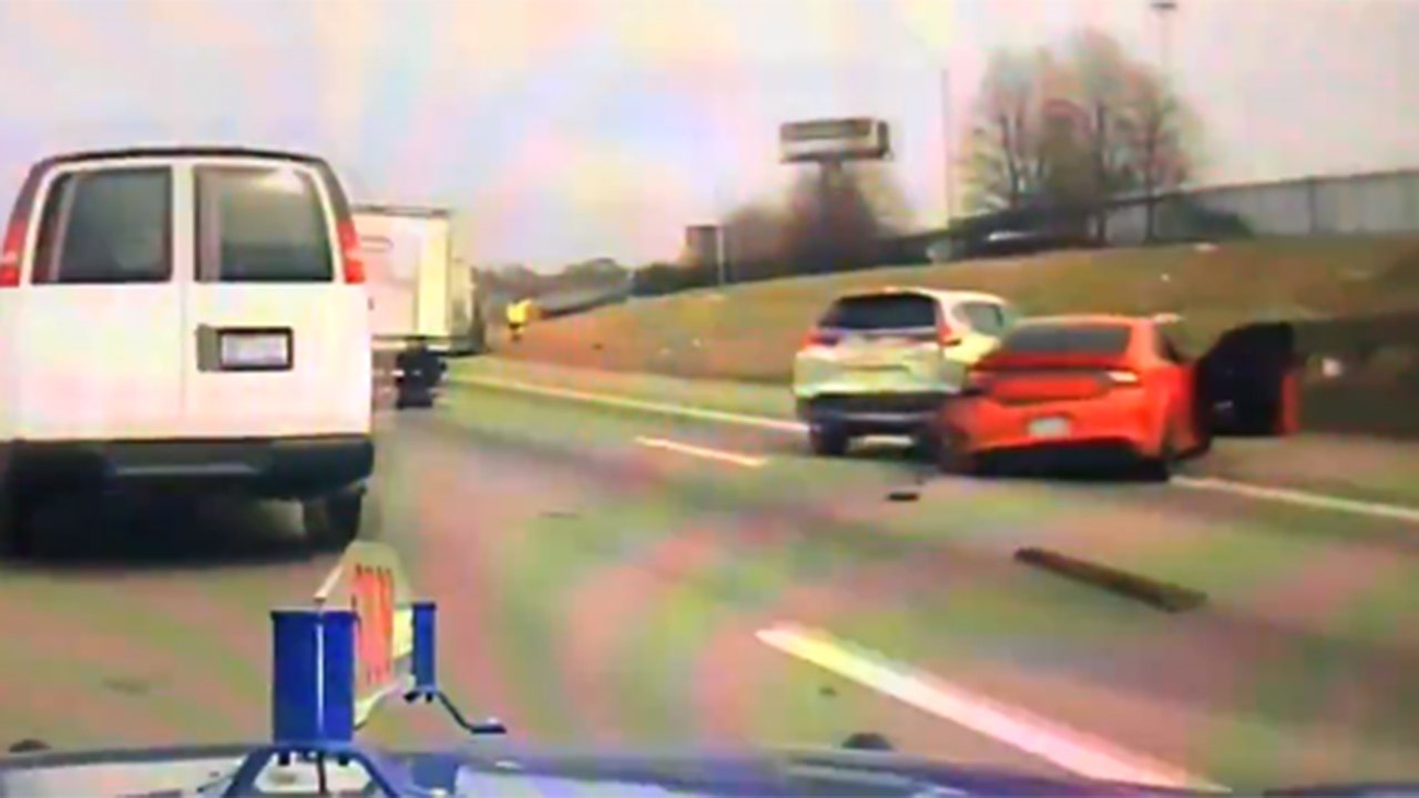 Stolen Dodge Charger wrecks at 120 mph on camera while fleeing police