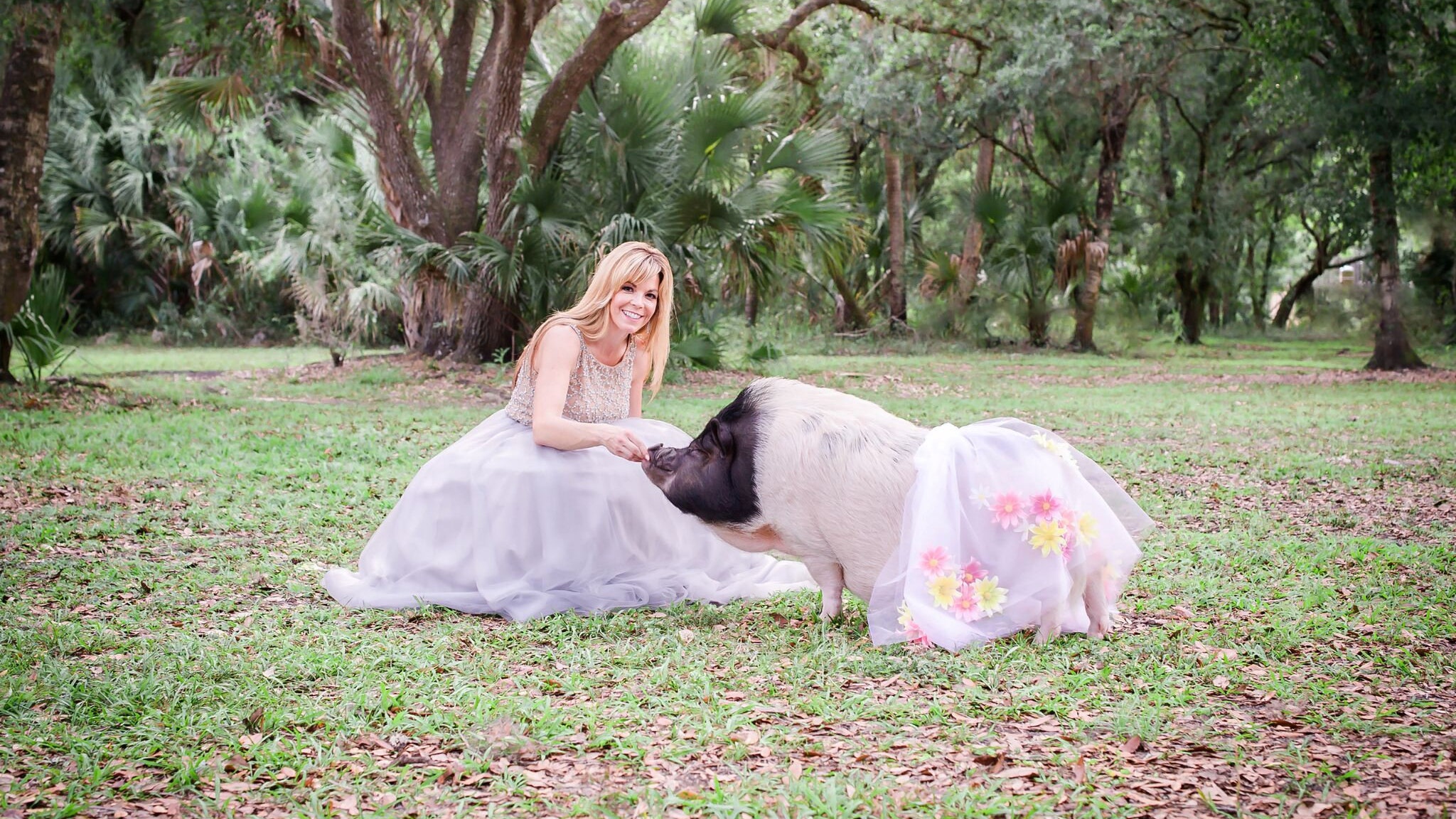 Florida woman handcrafts custom pig clothes for pets too large to fit dog outfits