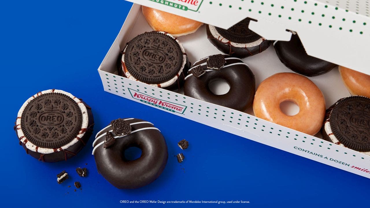 Krispy Kreme unveils Oreo glazed and cookie doughnuts, plus 1 beverage