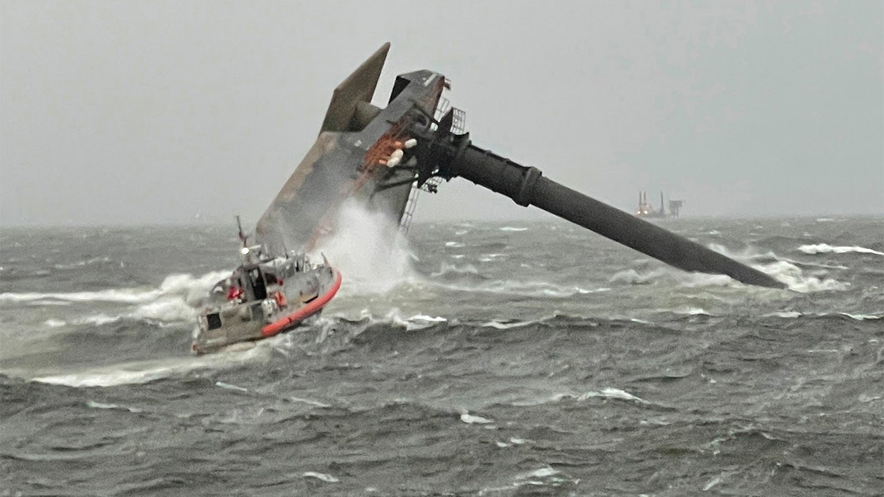 Search for Gulf Coast's capsized ship survivors curtailed by rough weather