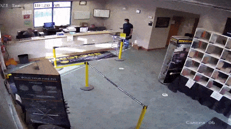 Maryland Navy sailor enter business after being shot, chilling surveillance video shows