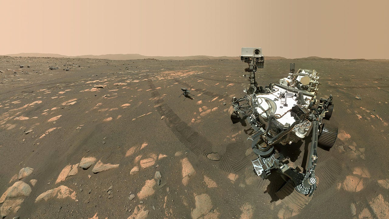Mars Perseverance Rover takes a selfie with Ingenuity helicopter before the historic flight