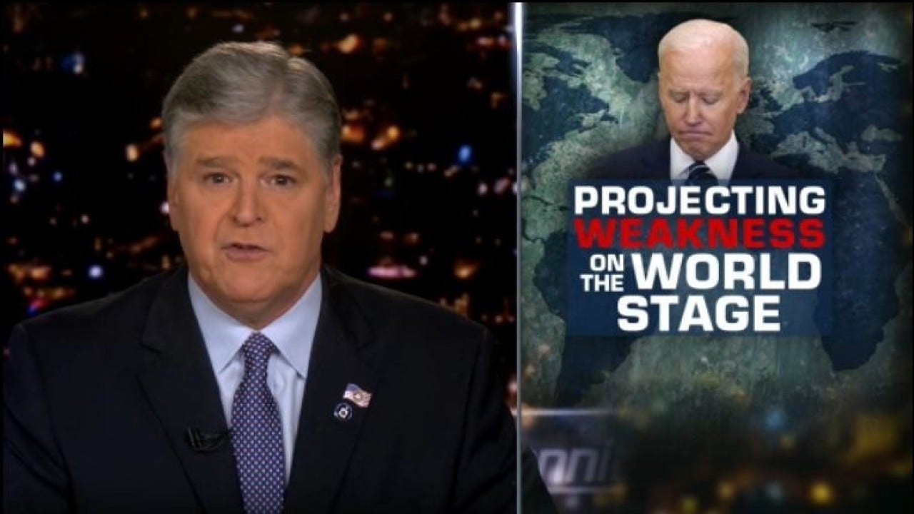 Hannity slams Biden for weakness on world stage: ‘America’s enemies are taking note’