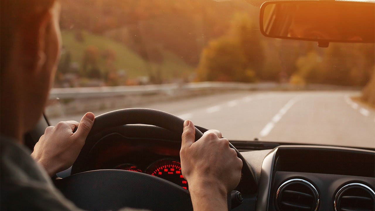 Man driving a car