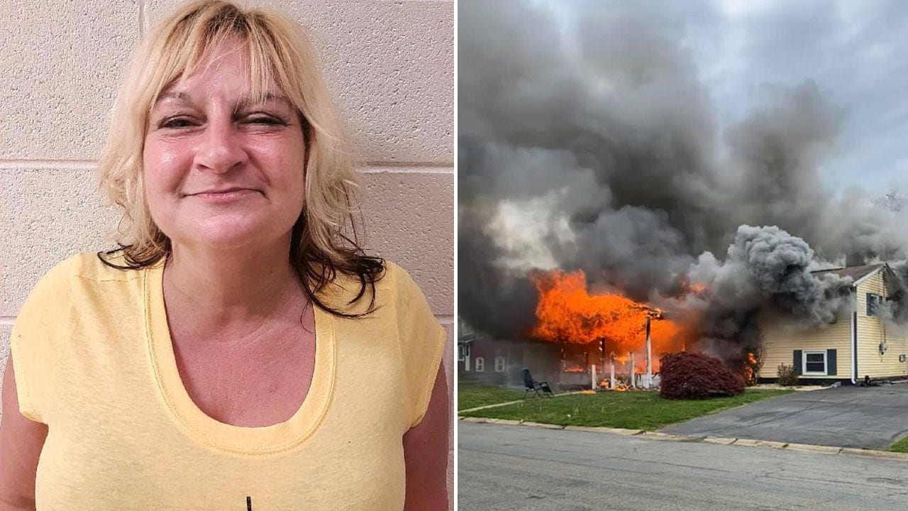 Maryland woman sets house on fire with person inside, watches from chair on front lawn, officials say