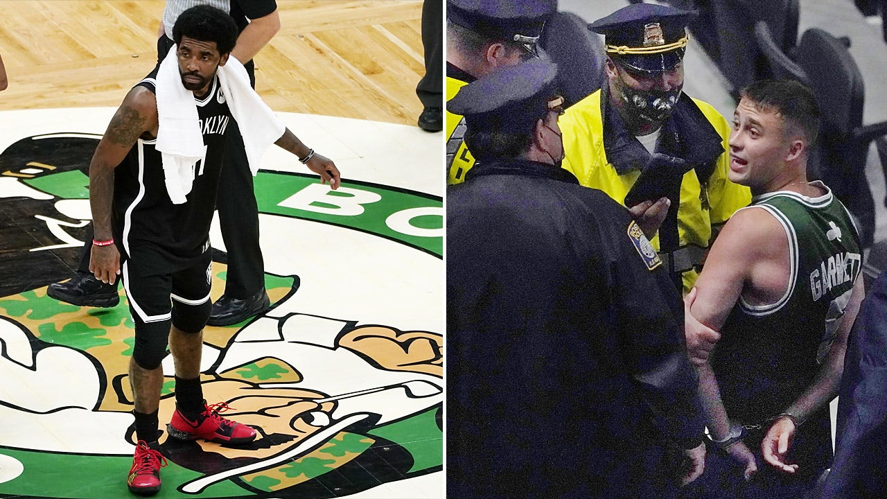 Celtics fan charged after throwing water bottle at Kyrie Irving