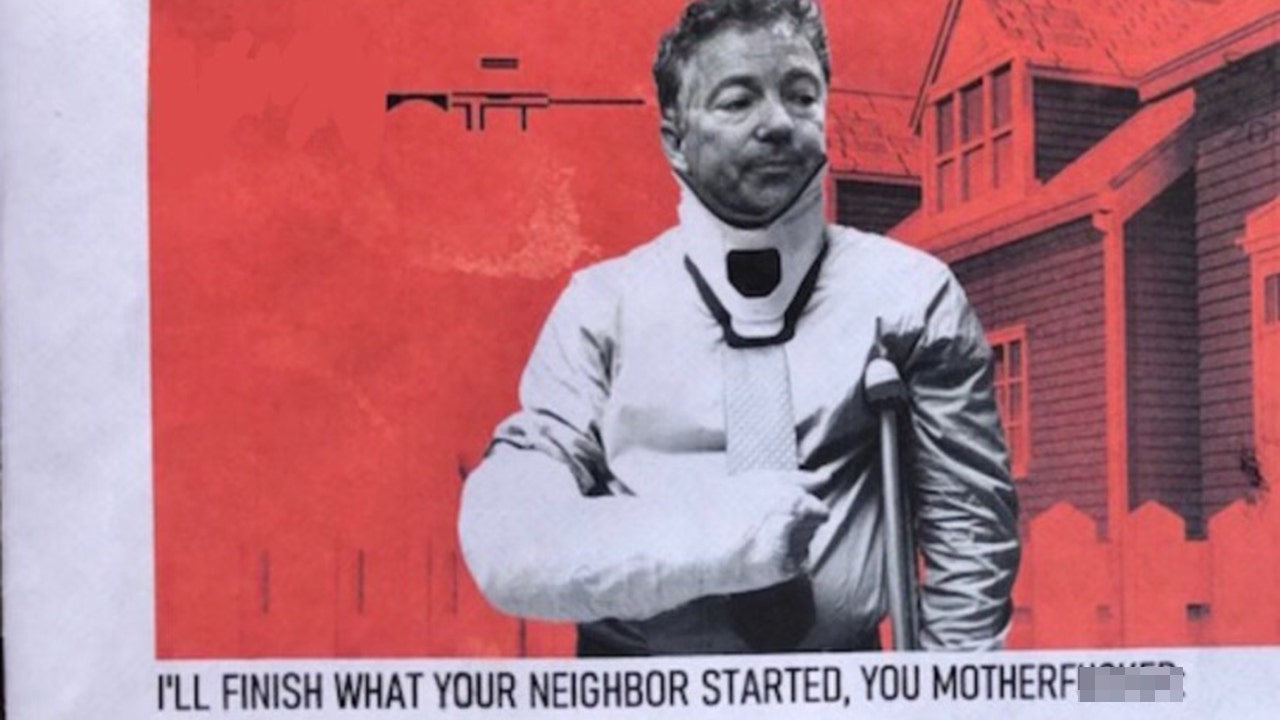 Rand Paul receives death threat package with white powder and violent, profane message