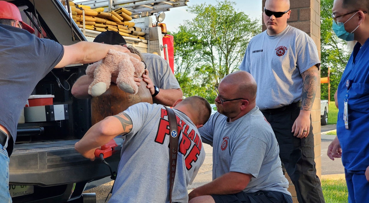 Tennessee toddler stuck in antique barrel is freed by medical staff using power saws