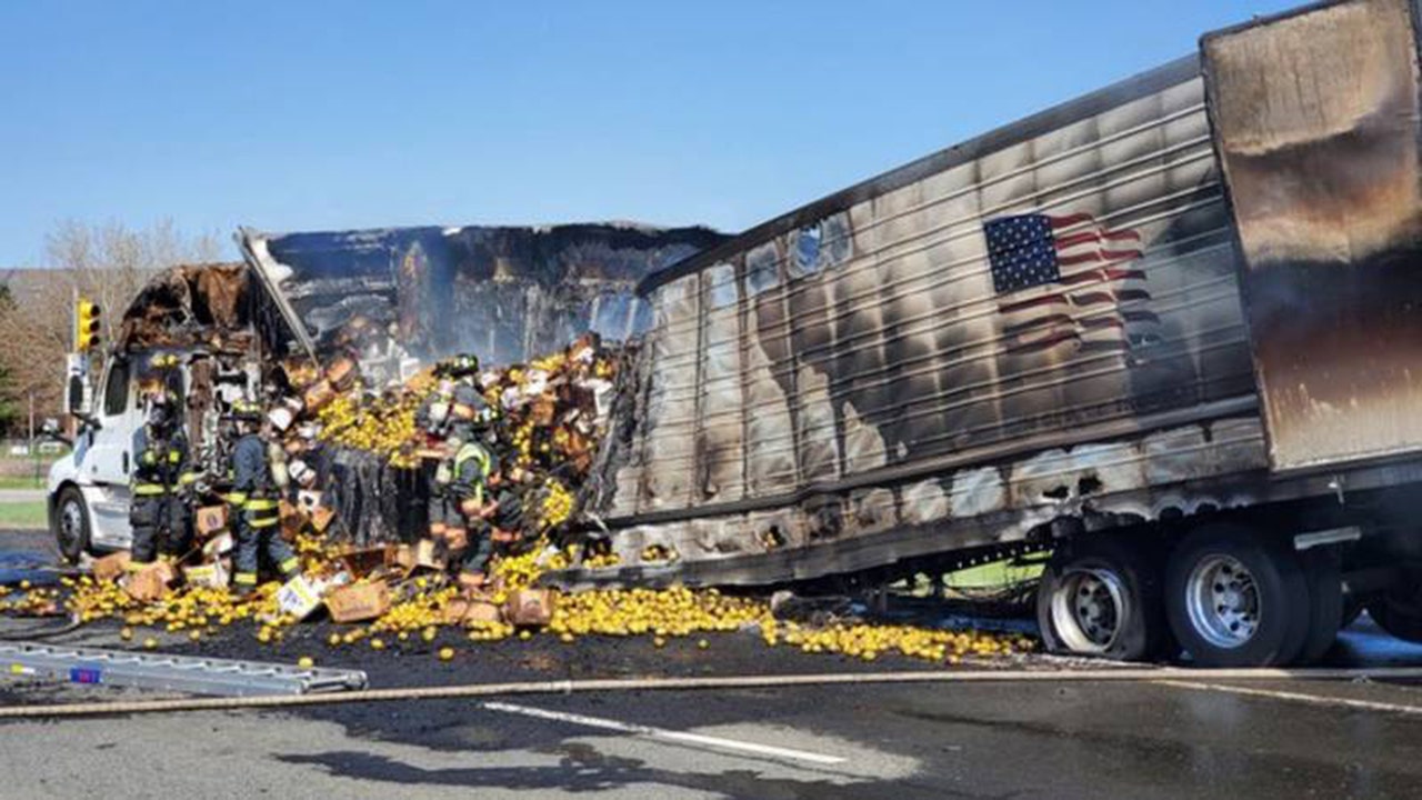 Hundreds of lemons spill onto Colorado interstate after truck catches fire