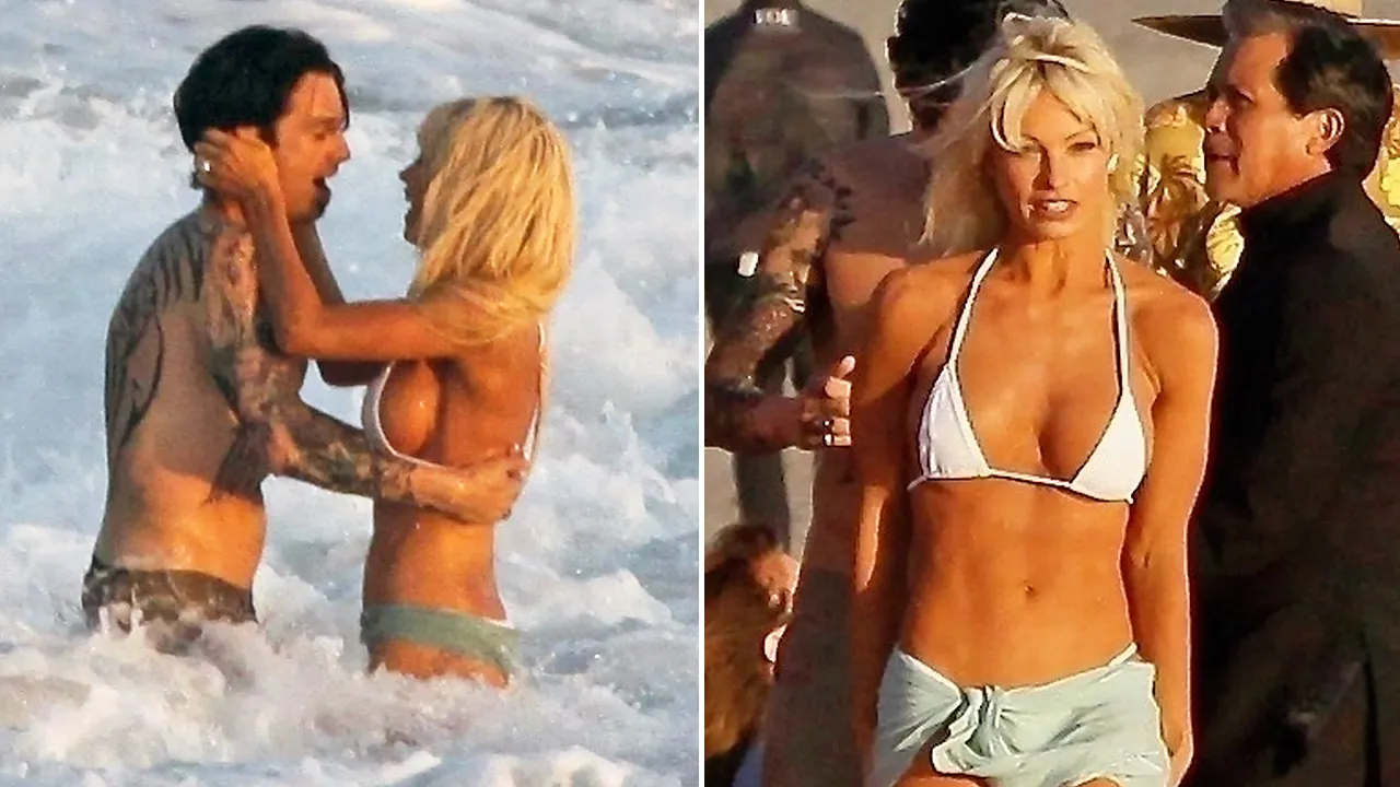 Lily James, Sebastian Stan recreate Pamela Anderson and Tommy Lee’s beach wedding