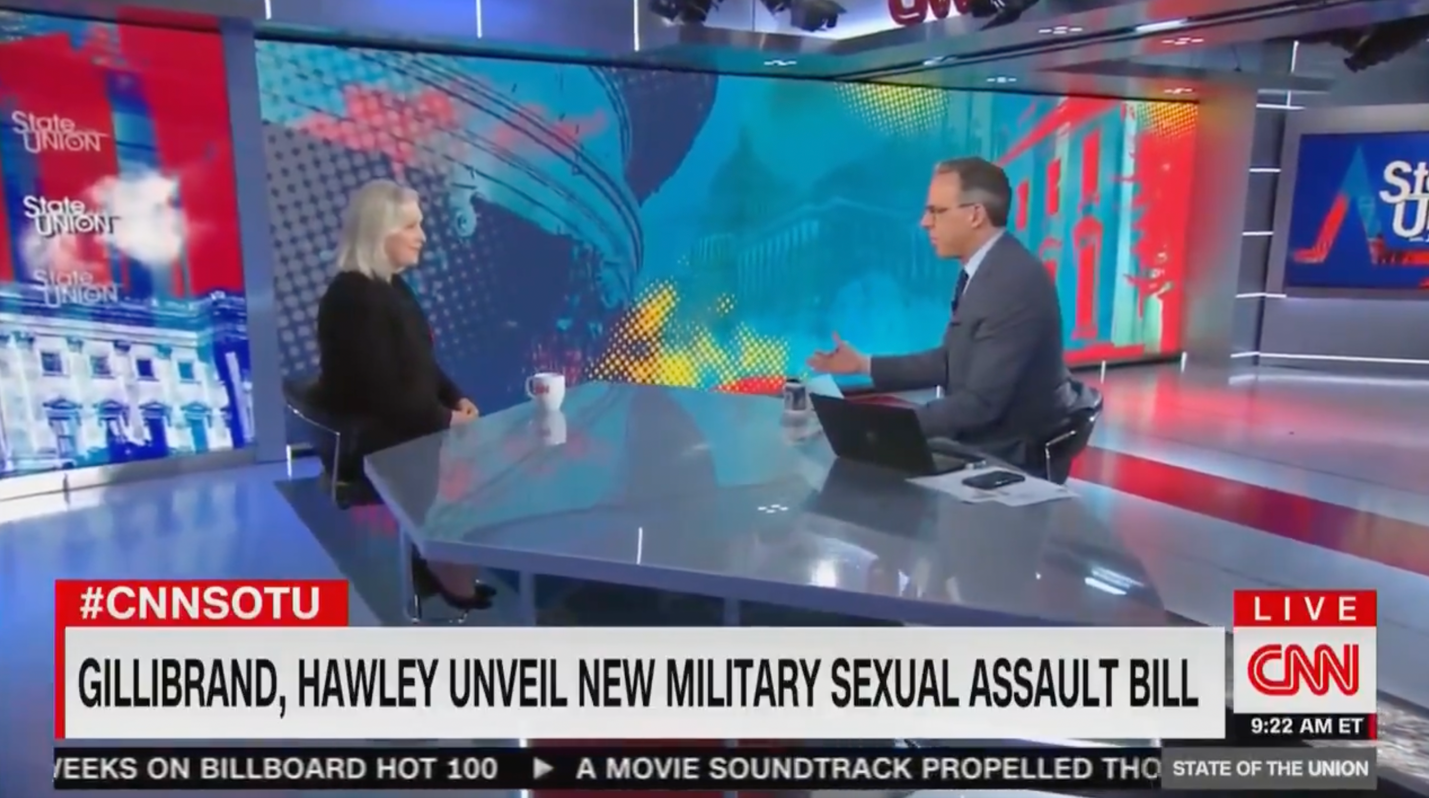 CNN's Jake Tapper attempts to shame Sen. Kirsten Gillibrand for introducing bipartisan bill with …