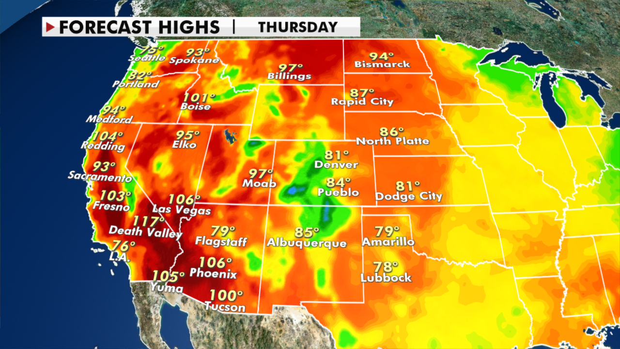 National weather forecast: Record-breaking heat in West this week | Fox ...