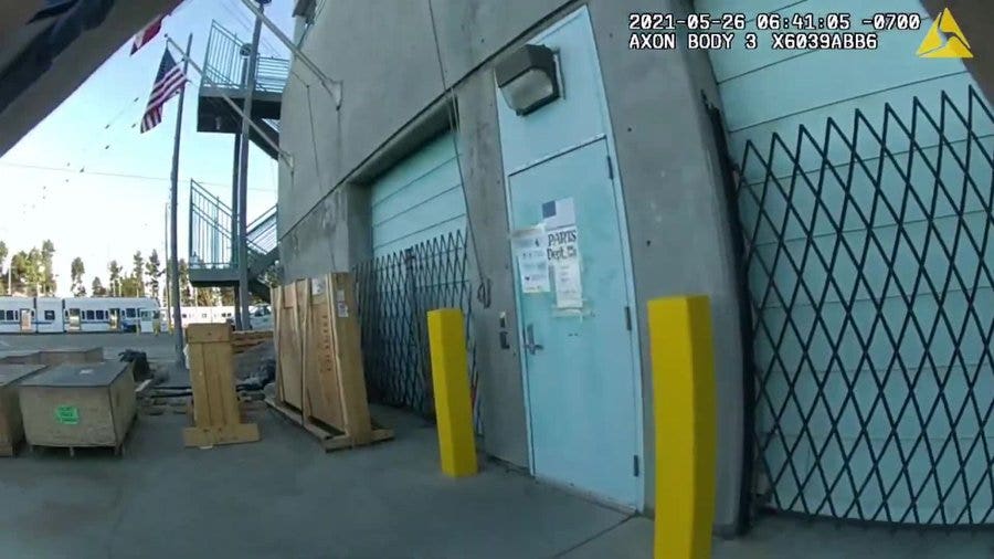 California rail-yard shooting: Police release dramatic body-cam video