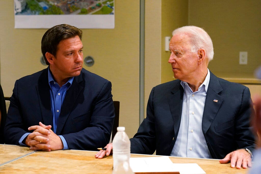 Biden, DeSantis, put politics aside as president tours Florida building collapse