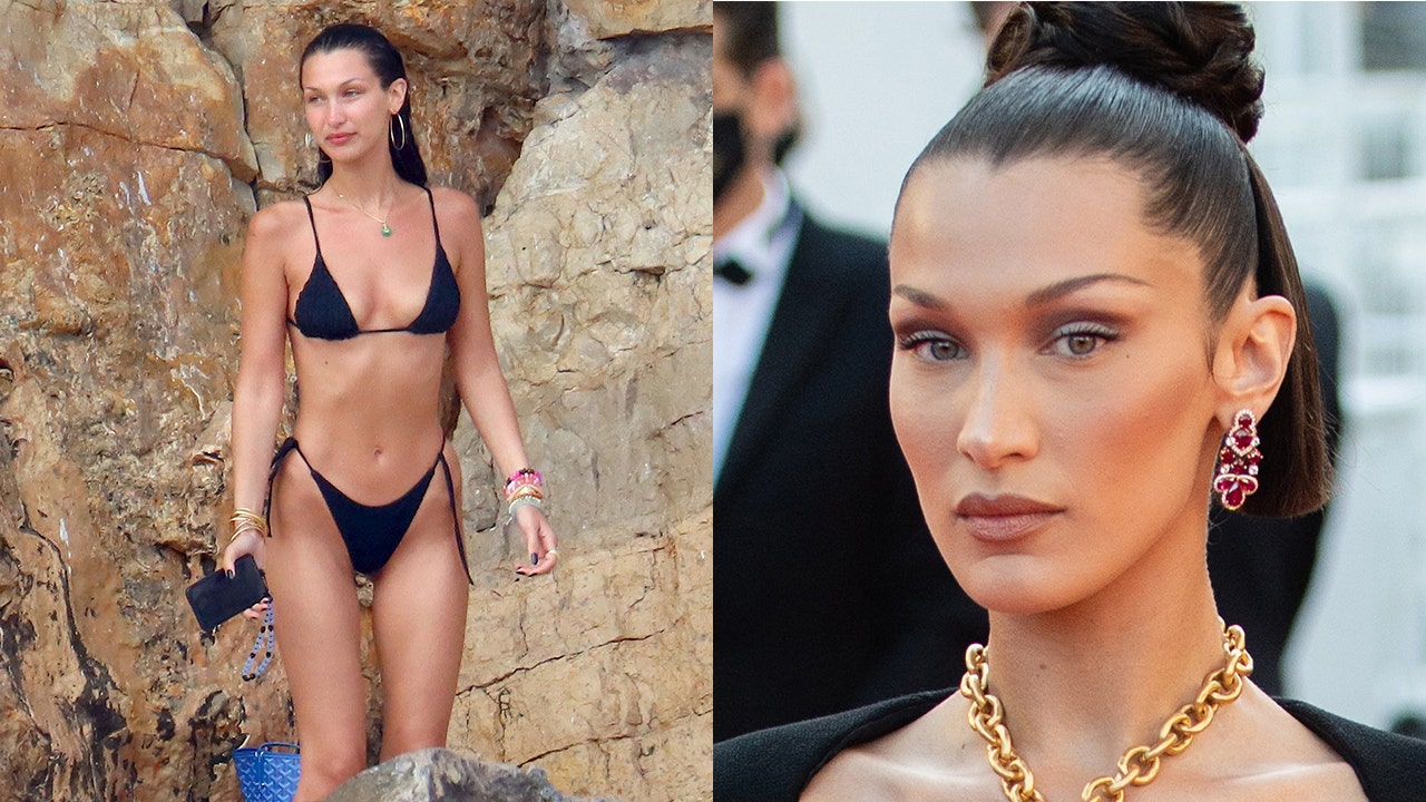 Bella Hadid arrives back at JFK Airport in NYC after showing off her bikini  body on Cannes trip