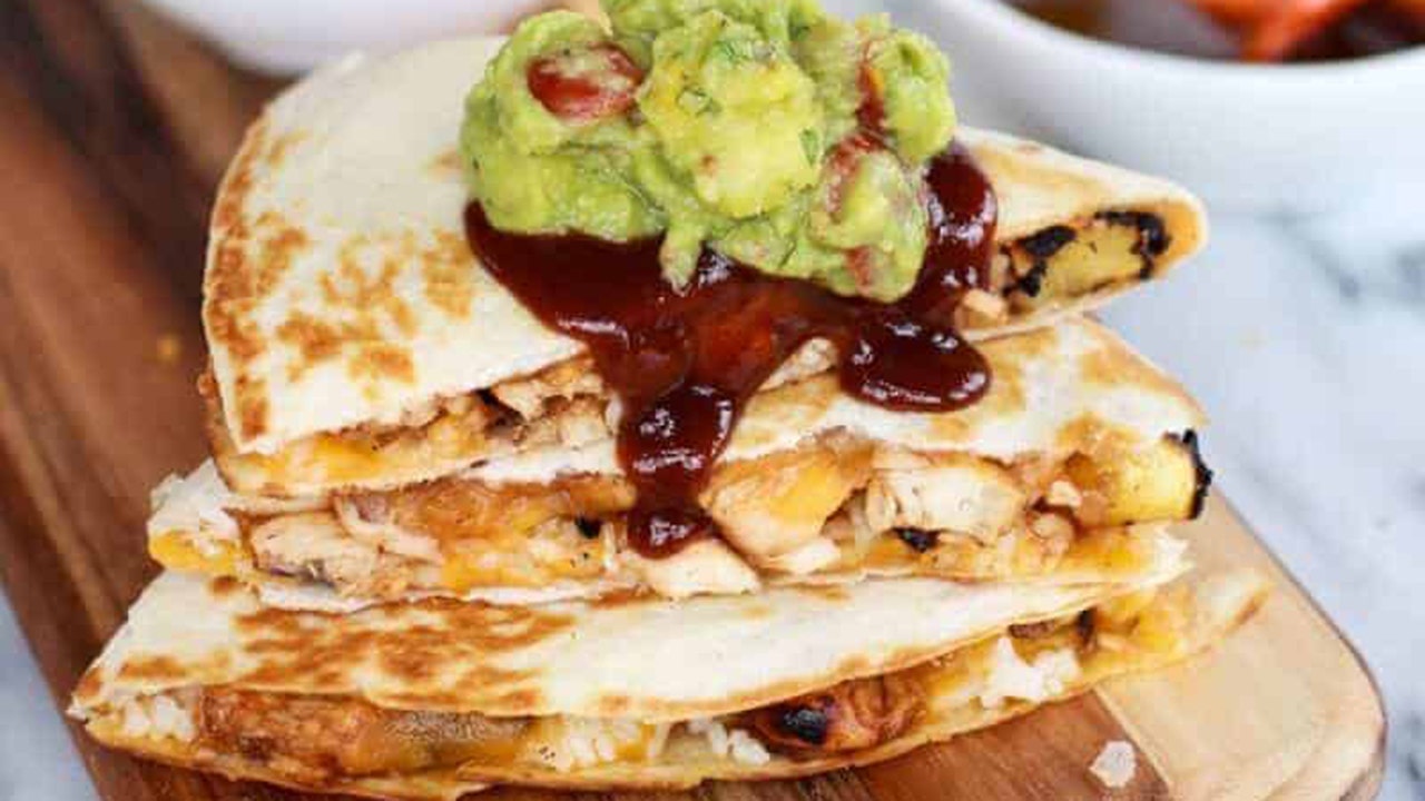 'Hawaiian BBQ Quesadillas with Pineapple-Mango Guacamole' perfectly combines sweet and spicy: Try the recipe