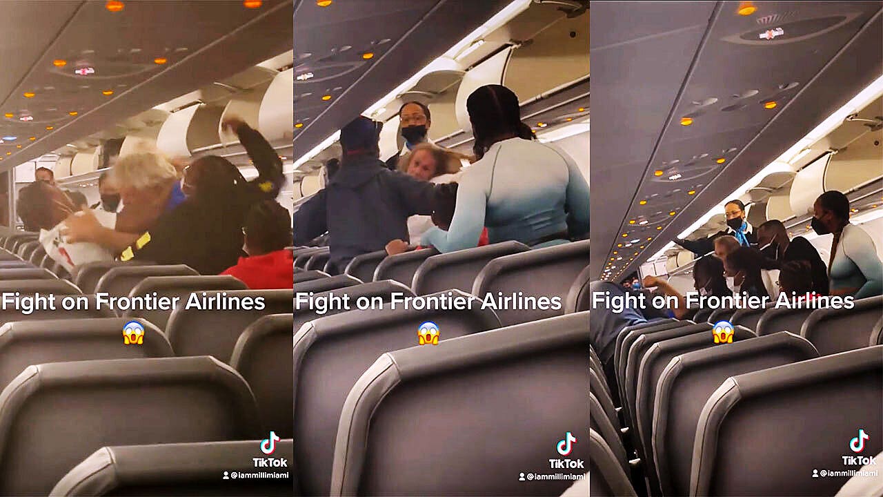 Airplane Brawl Caught On Video Shocks Passengers Alleged Racial Slur Used