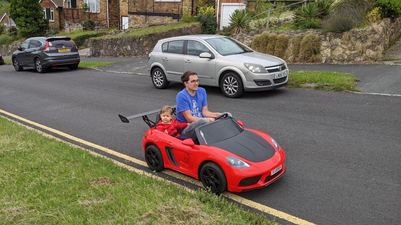 Dad upgrades toy car in attempt to make it 'road legal' after he got pulled over: 'Inspired me'