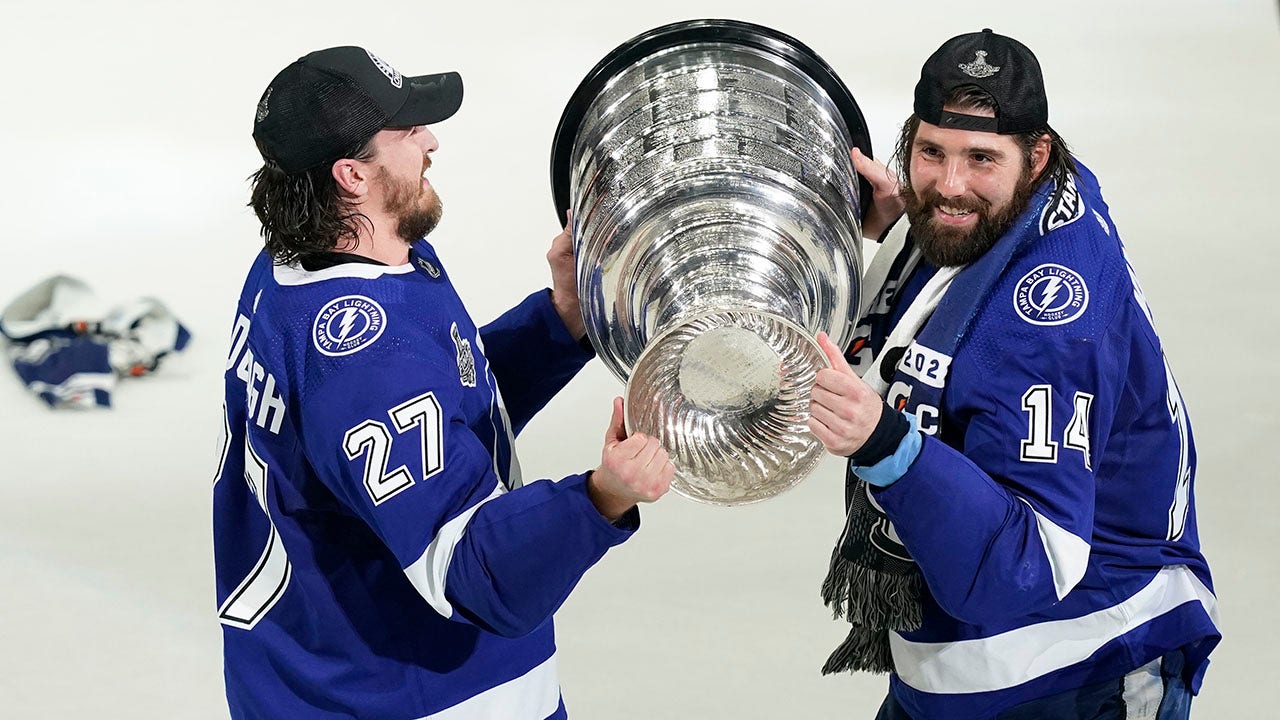 Buccaneers celebrate Tampa Bay Lightning's Stanley Cup win