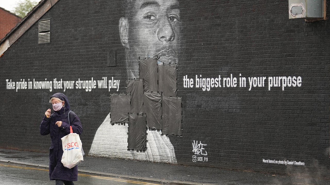 Marcus Rashford mural defaced, players racially abused after England Euro 2020 defeat