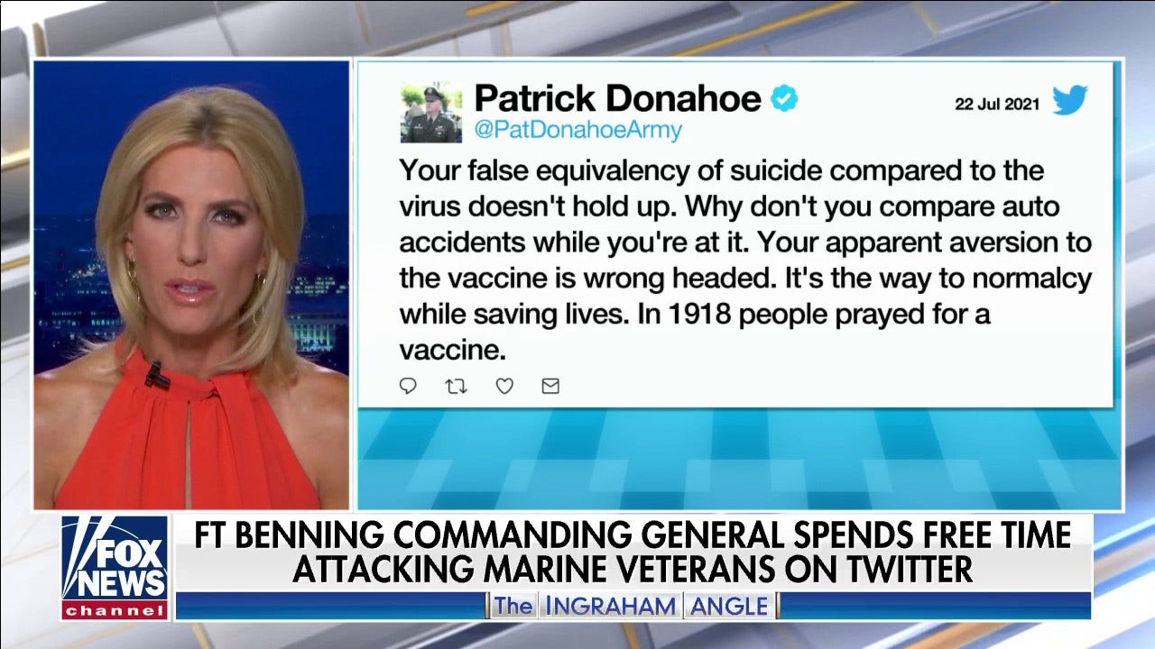 Retired Marine responds to 'woke' Fort Benning commanding general who attacked him over vaccine criticism