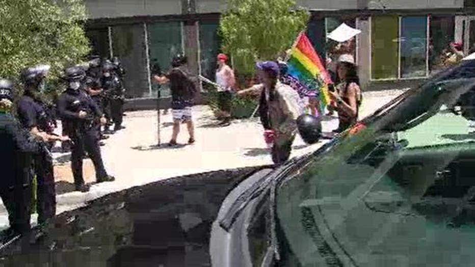 Los Angeles spa protest turns violent after alleged transgender exposure incident
