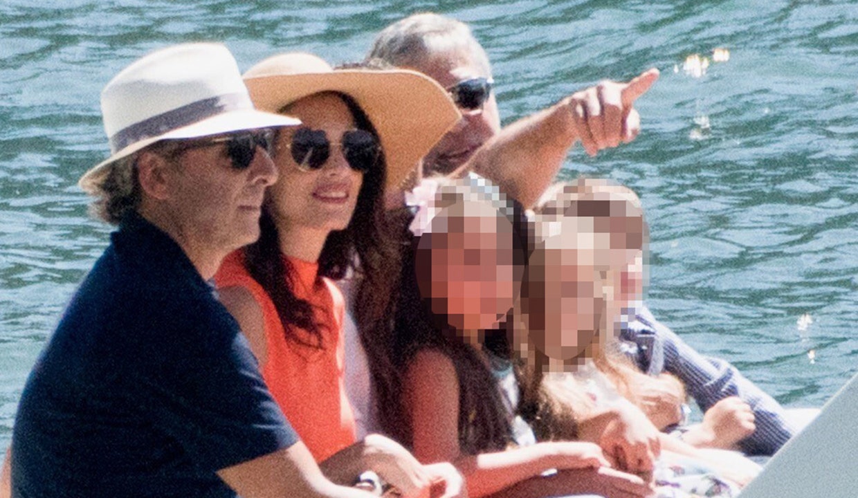 y Amal Clooney disfrutan de un paseo en barco con gemelos en