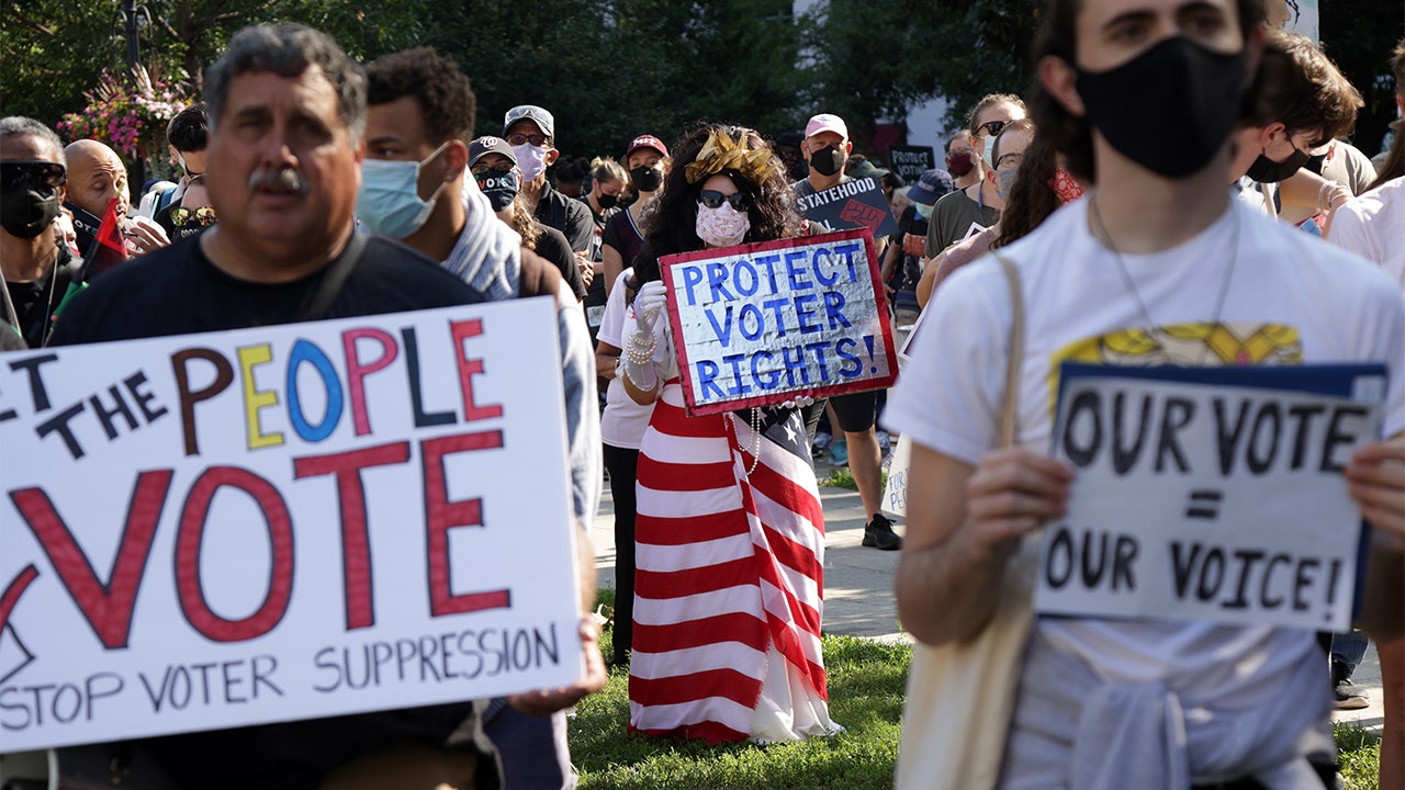Voting rights activists flock to Washington DC to march for federal election reforms