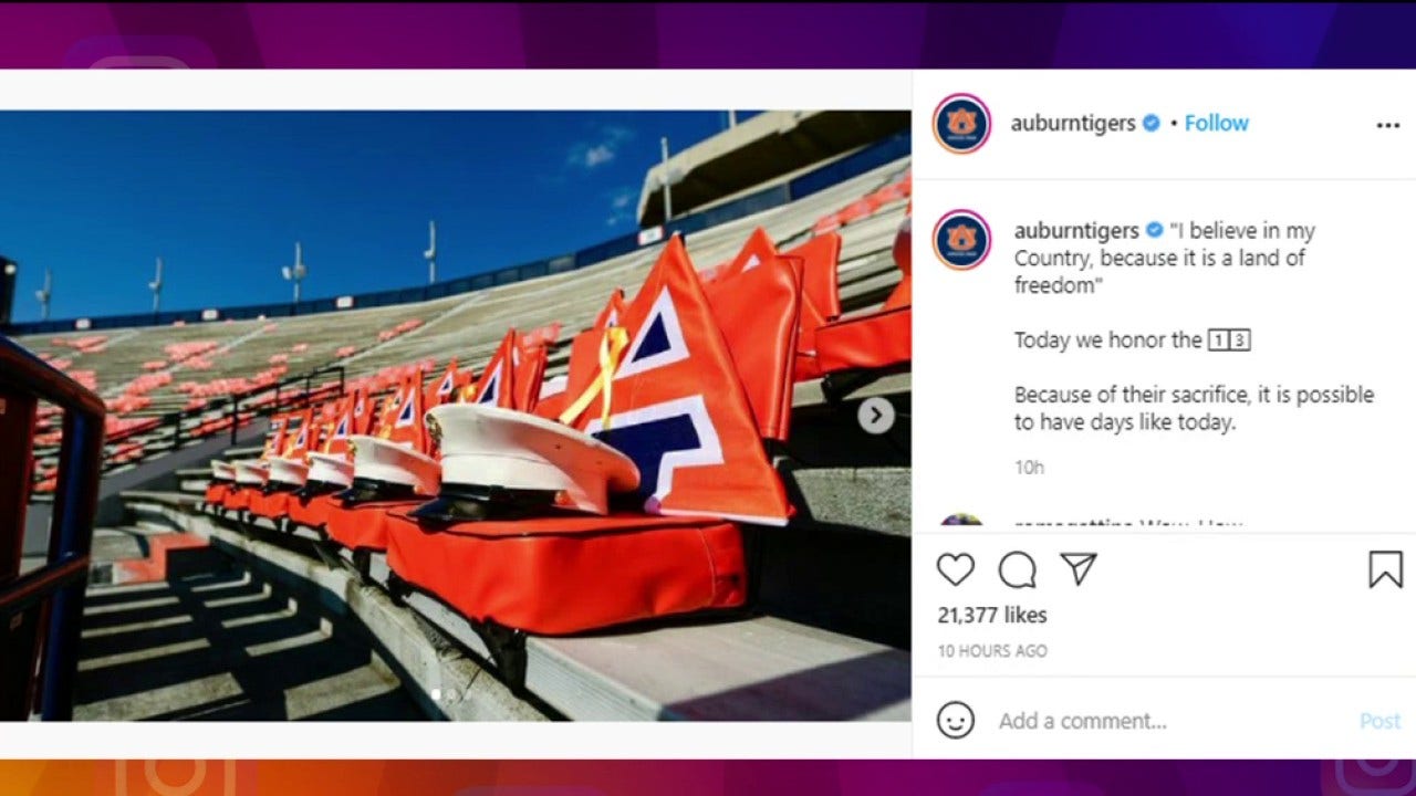 Auburn opens football season with stadium tribute to US service members killed in Afghanistan attack