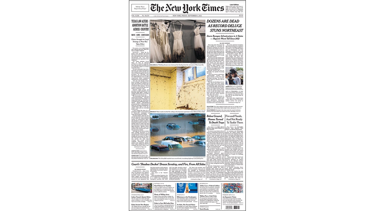 Afghanistan virtually missing from New York Times front page amid Biden's foreign policy crisis
