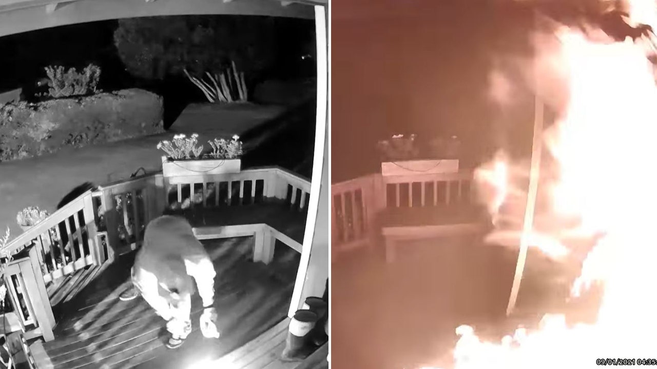 Arsonist douses Washington family’s porch in flammable liquid, sets on fire, video shows