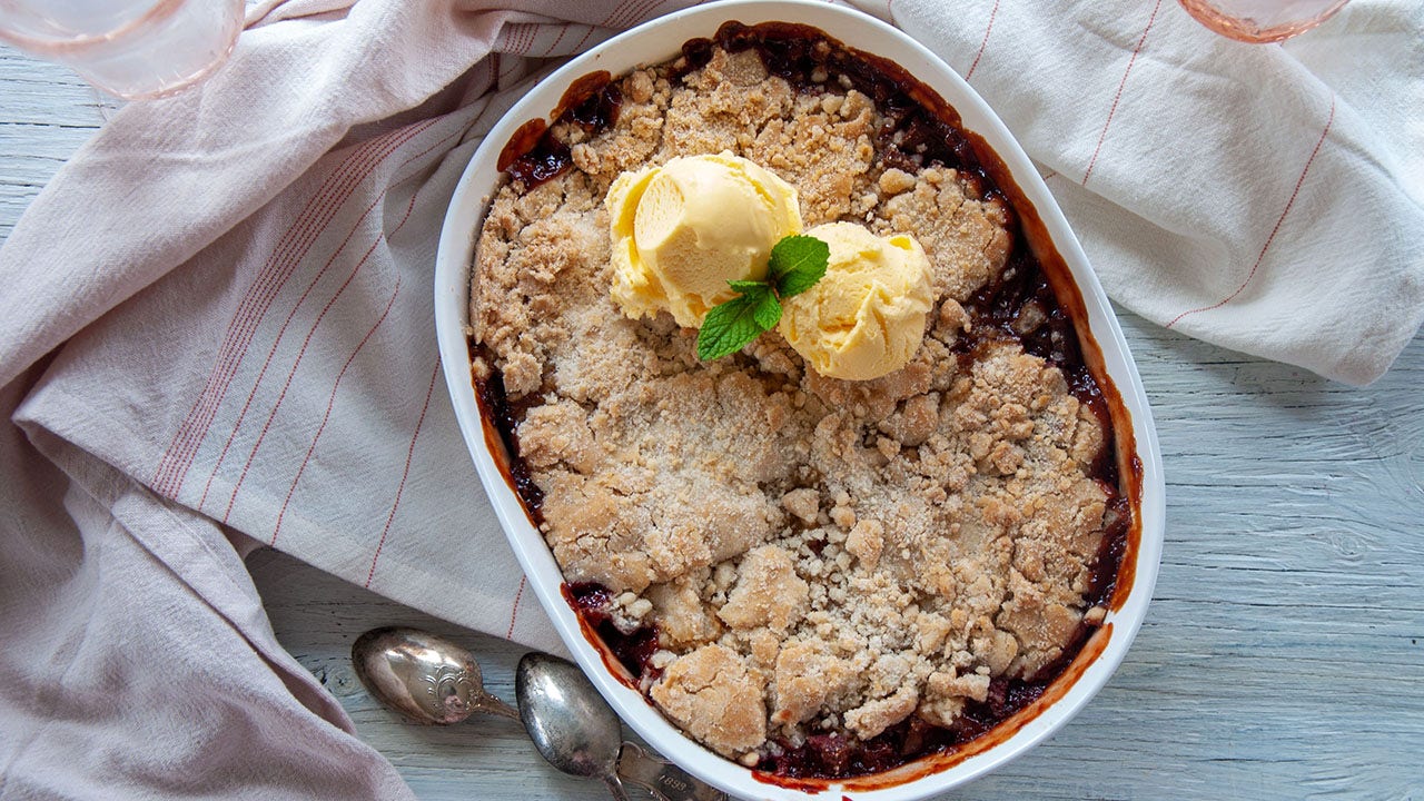 Easy, from-scratch strawberry rhubarb cobbler for your next potluck: Try the recipe