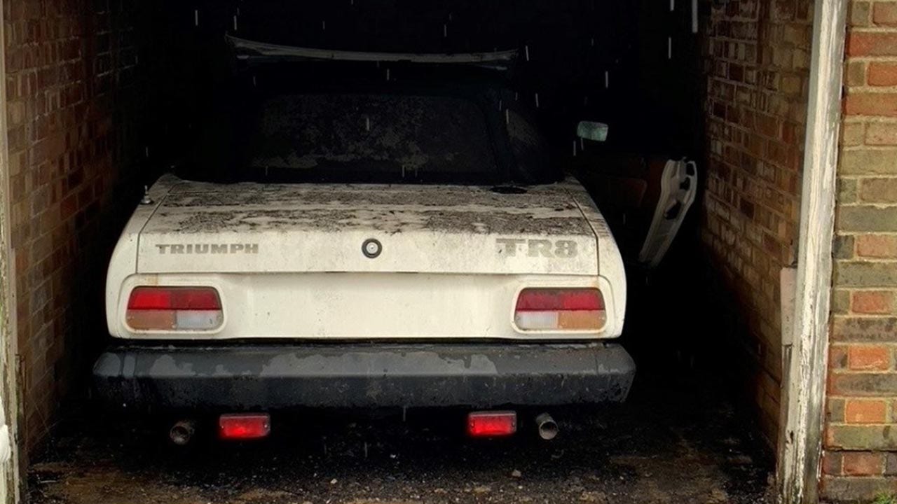 Rare Triumph TR8 'English Corvette' found parked in garage for 40 years