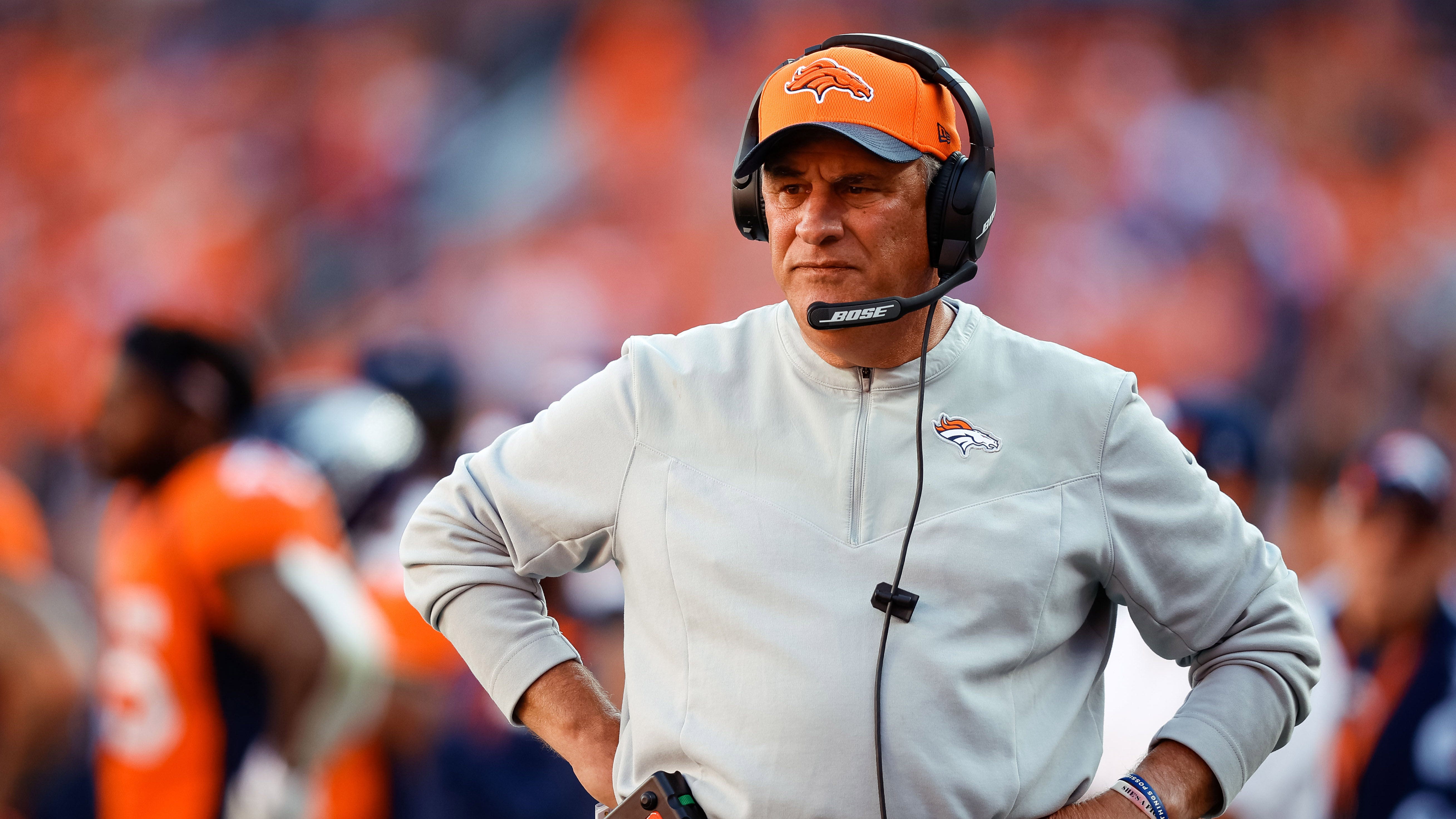 Denver Broncos head coach Vic Fangio leaves the field after an NFL