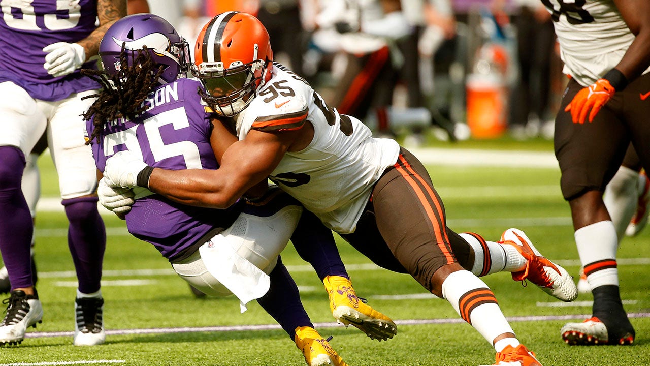 Browns' Myles Garrett gets drug tested after win vs. Vikings: 'I go  sleeveless for one game and they hit me