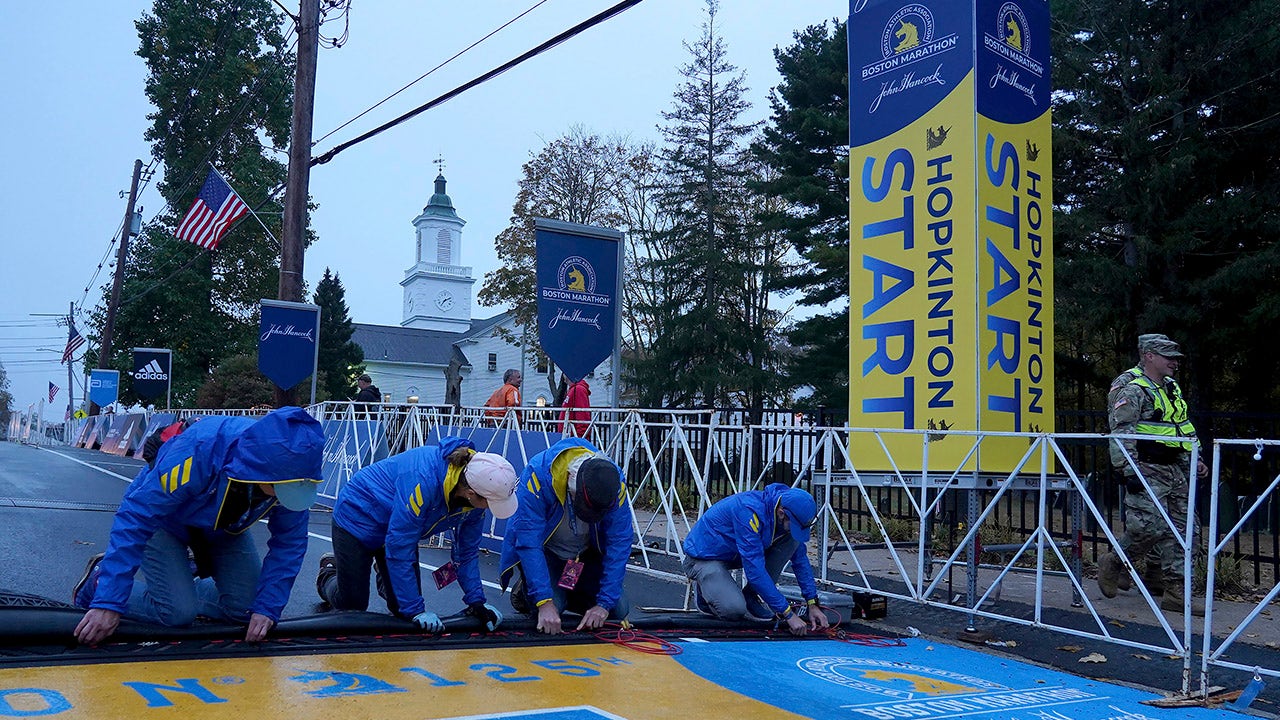 Boston Marathon spectators gather at finish line