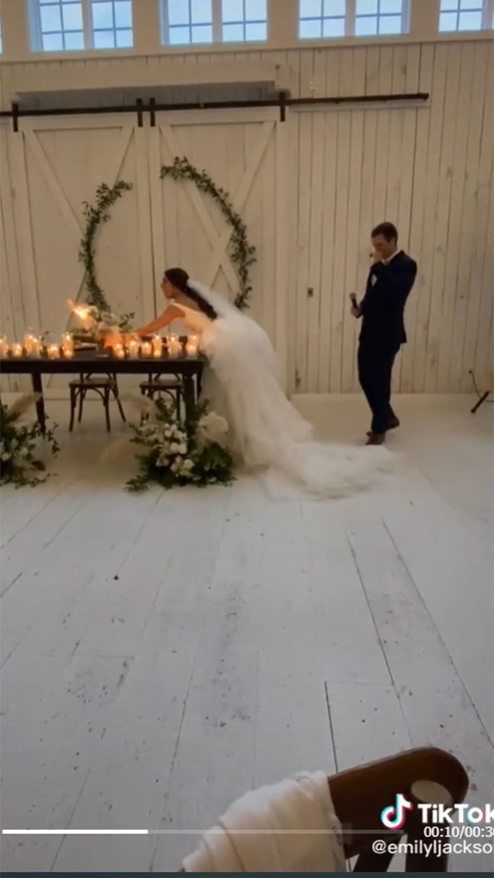 Bride’s bouquet catches fire in viral TikTok video: ‘I just froze’