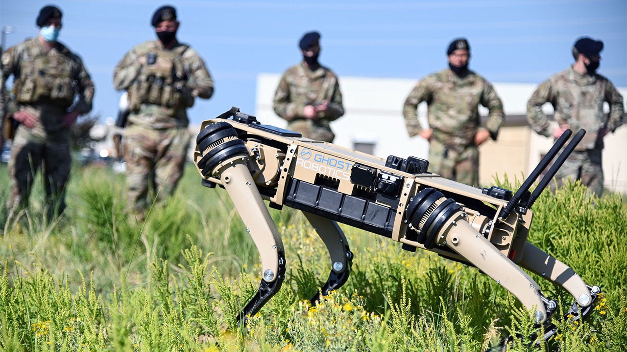 Robot dog armed with sniper rifle unveiled at US Army trade show