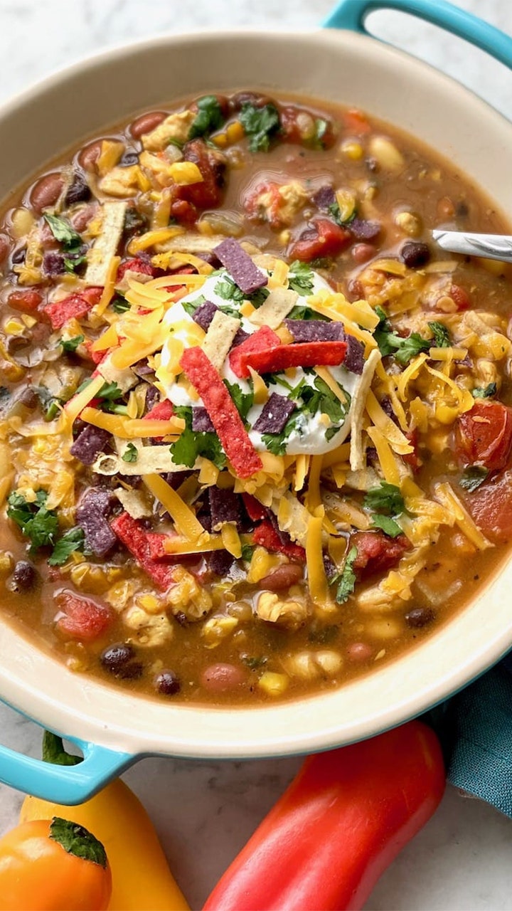 3 bean chicken soup for a cozy fall dinner idea