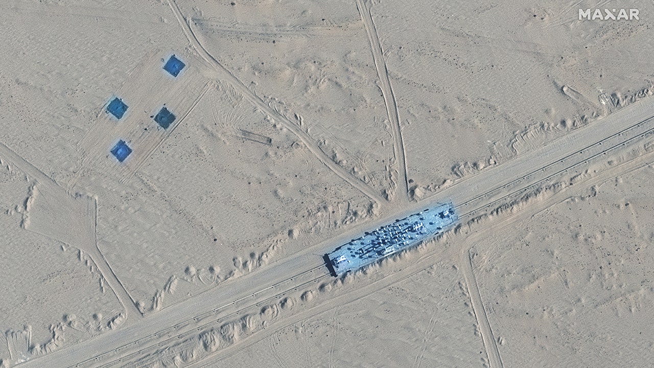 China’s military uses target shaped like US aircraft carrier group in desert, report says