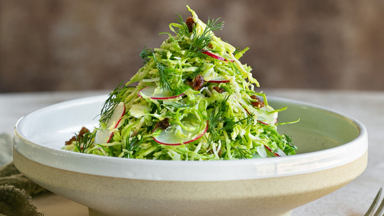 Thanksgiving recipe: Brussels sprout slaw with raisins and dill
