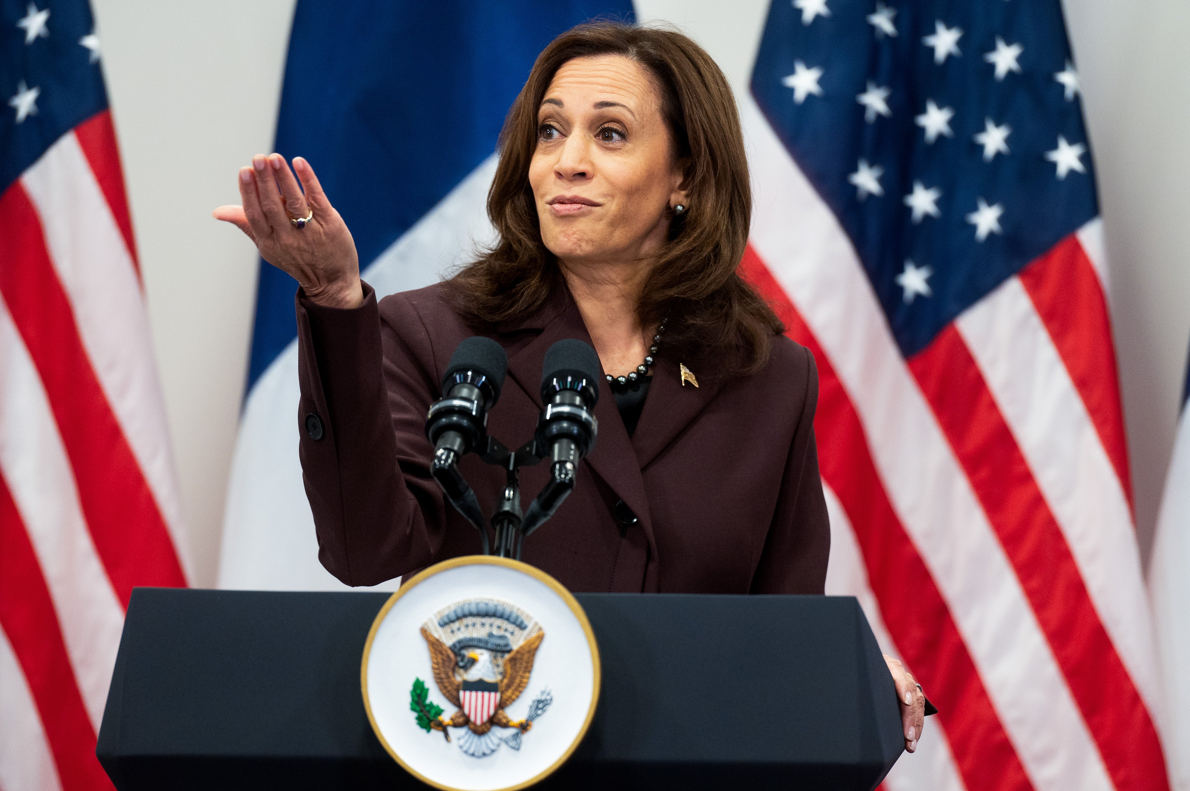 Kamala Harris asked how France trip would 'prepare' her for the ...