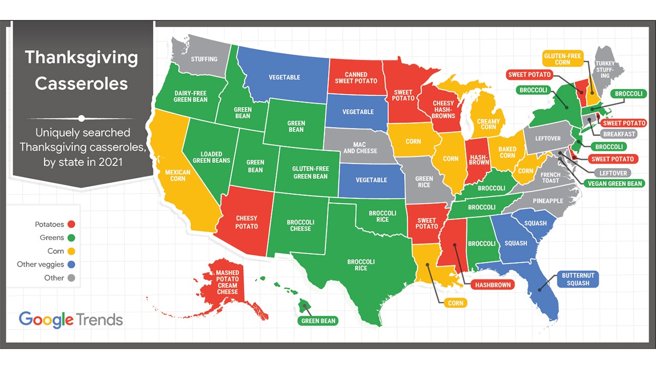 Thanksgiving casserole preferences vary state-by-state