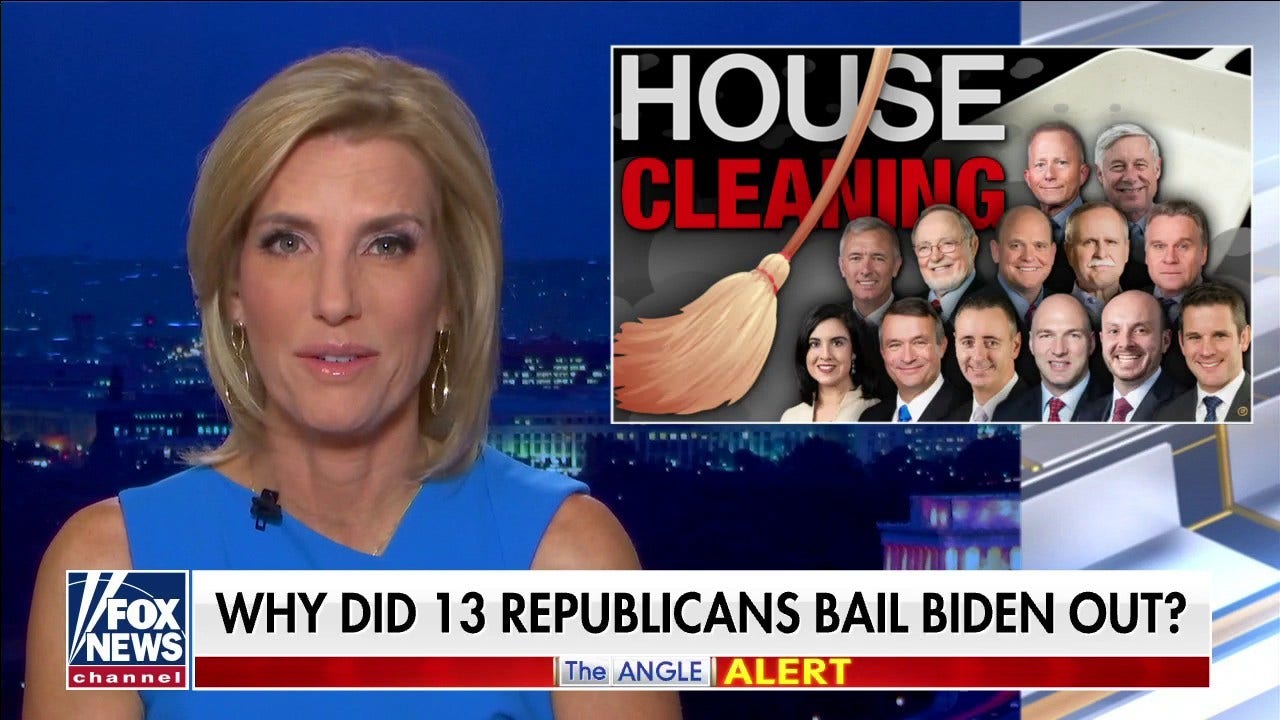 Ingraham: 13 'infrastructure Republicans' signed their political death warrants