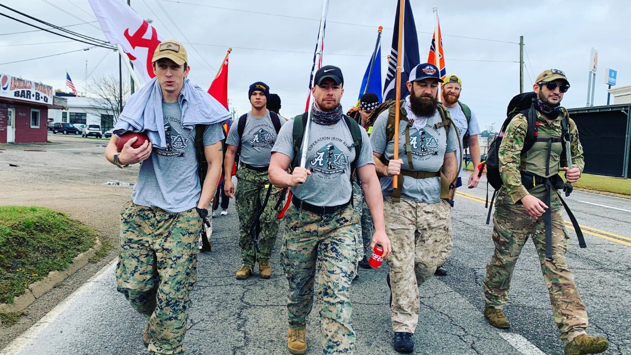 Alabama students raise awareness for veteran suicide in march from Tuscaloosa to Auburn