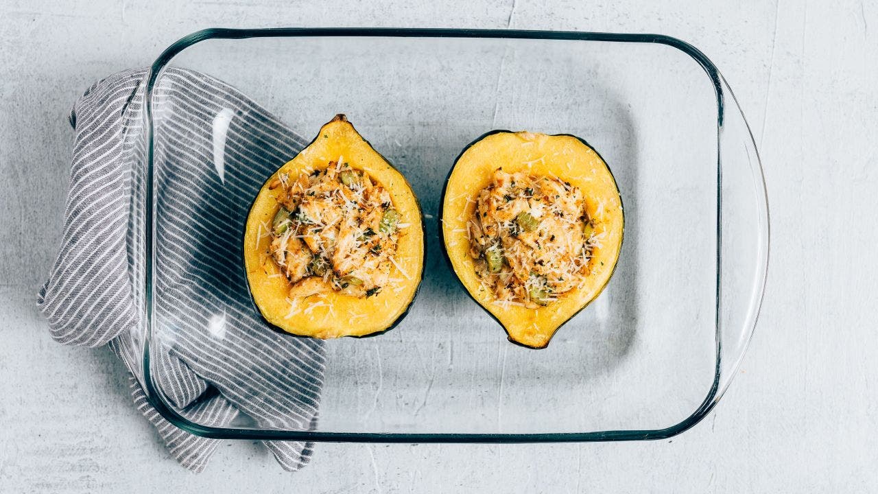 Thanksgiving side dish: Stuffed acorn squash with crab