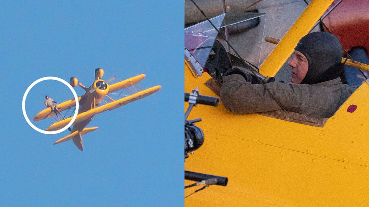 Tom Cruise spotted dangling from airplane wing while filming 'Mission: Impossible 8'