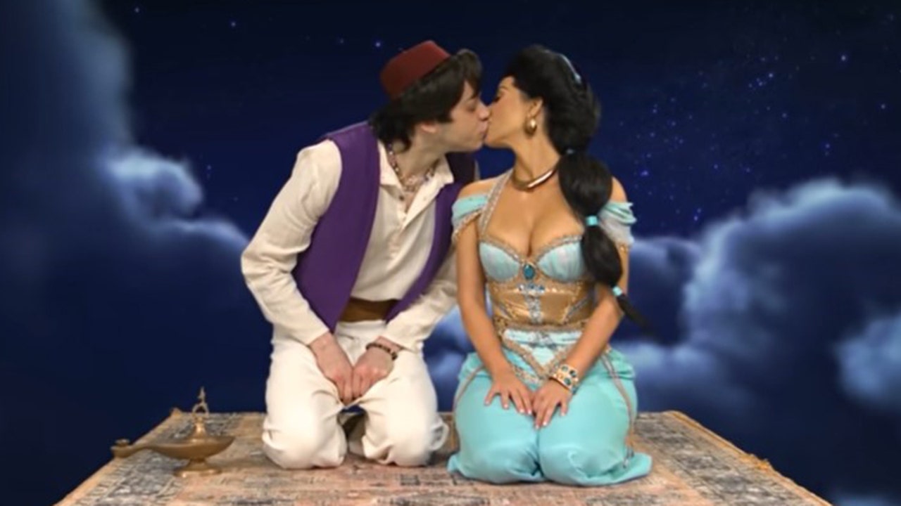 Kim Kardashian says Pete Davidson gifted her 'SNL' costumes they wore during first kiss