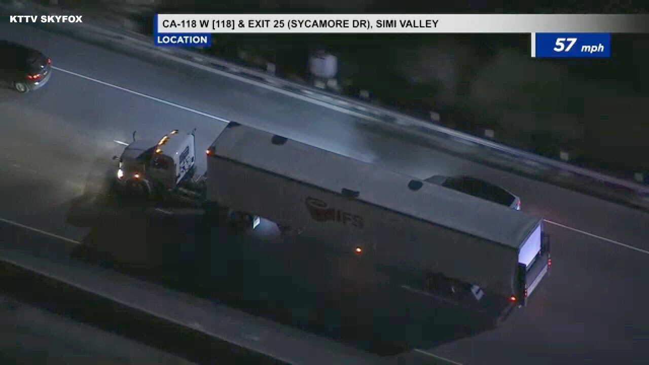 California police chase suspect in stolen big rig in hours-long pursuit